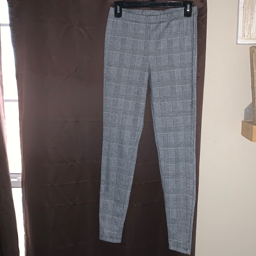 black and white checkered pants